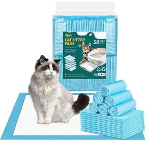 Ownpets 50Pcs Super Absorbent Cat Litter Mat with 6-Layer Leak-Proof Design