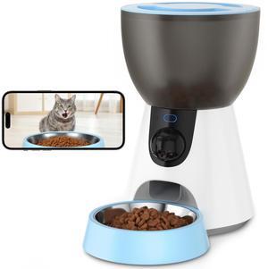 Ownpets Automatic Cat Feeder with Camera 2.4G & 5G WiFi, 1304P HD Video with Night Vision
