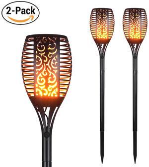 IMAGE 2Pcs Solar Torches Lights Landscape Lighting Waterproof LED Flickering Dancing Flames