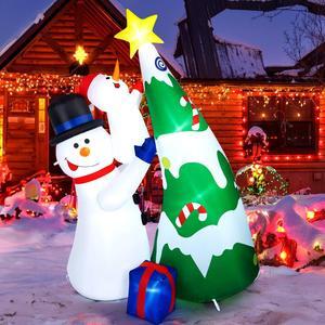 CAMULAND 7FT Inflatable Snowman Christmas Tree
