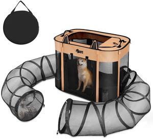 Ownpets Cat Dog Playpen with Connectable Tunnel