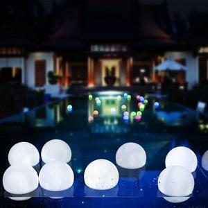 IMAGE 6 Pcs 3" LED White Color PVC Floating Ball Mood Light for Garden Pool Parties