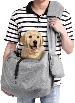 Ownpets Ex-larger Pet Sling Carrier Hands-Free Dog Cat Bag for Hiking Travel