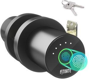 FITNATE Smart Biometric Door Lock Fingerprint Door Knob with App Control, Black