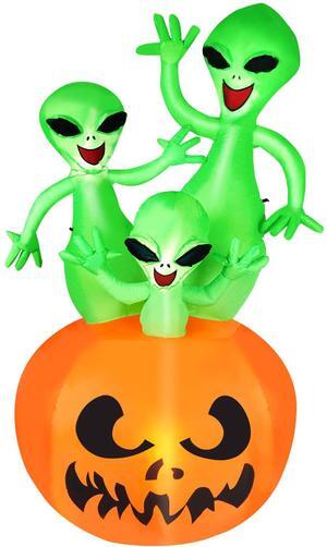 CAMULAND 6FT Halloween Inflatable Pumpkin Alien Blow Up Decor for Outdoor