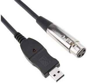 AGPtek Audio/USB Cable - for Microphone - 9.84 ft - XLR Female Audio - USB - Black