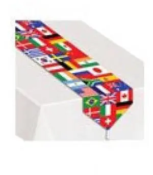 Printed International Flag Table Runner Party Accessory (1 count) (1/Pkg)