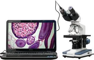 40X-2000X LED Digital Binocular Compound Microscope w 3D Stage +1.3MP USB Camera