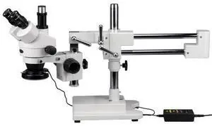 3.5X-180X Trinocular Stereo Microscope with 4-Zone 144-LED Ring Light