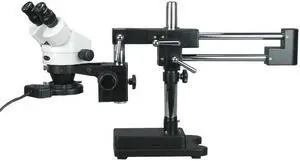 3.5X-90X Circuit Board Assembly Boom Stand Stereo Microscope + Fluorescent Light