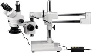 3.5X-90X Trinocular Stereo Microscope with 4-Zone 144-LED Ring Light