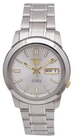 Seiko Automatic Men's Watch with a Stainless Steel Bracelet and Silver Tone Dial - SNKK09