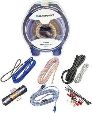 Blaupunkt AMK44 Car Audio Amplifier 4 Gauge Wiring Kit Blue