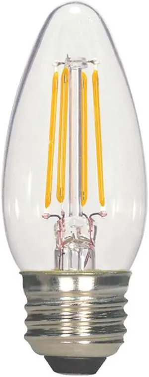 Satco 4.5w C11 LED Filament 470Lm 2700K Warm White Dimmable E26 Bulb - 40w Equiv