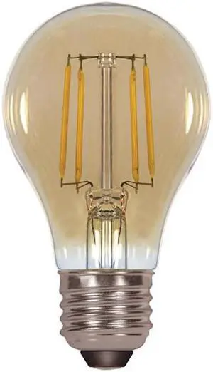 Satco Antique LED Filament 4.5w A19 2200k Dimmable E26 Amber Vintage S9583 bulb