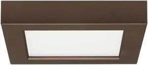 10.5w 5.5-in Flush Mount LED Fixture 3000K Square Shape Bronze Finish 120v