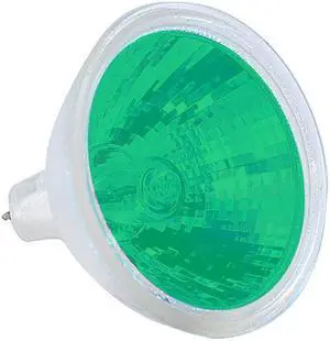 EXT/G Platinum MR16 50w 12v Green Color w/ Front Glass GU5.3 Halogen Light Bulb