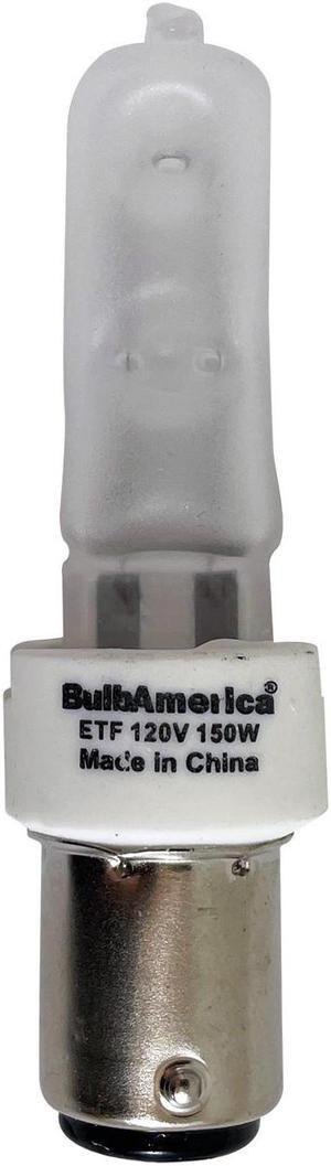 BulbAmerica ETF 150W 120V BA15D Base Frost Halogen Bulb
