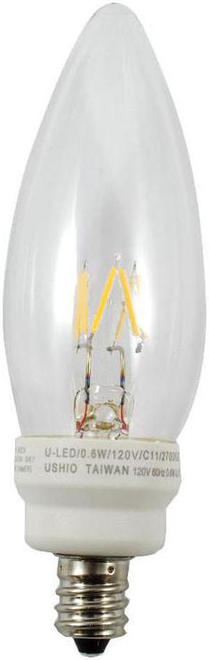 USHIO 0.6W 120V E12 Candle U-LED Chandelier LED Light Bulb
