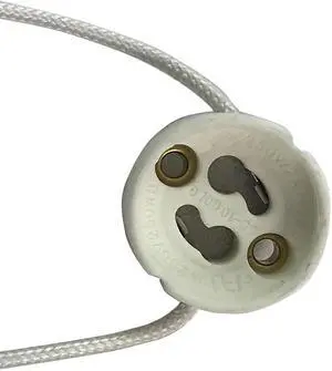 Satco 90-1552 1000w 250v 6in SF1 Lead GU10 base porcelain round ceramic socket