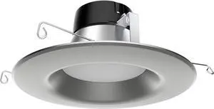 11.5W 5- 6in. Recessed LED 120V 3000K Soft White Downlight Retrofit Brushed Nickel trim