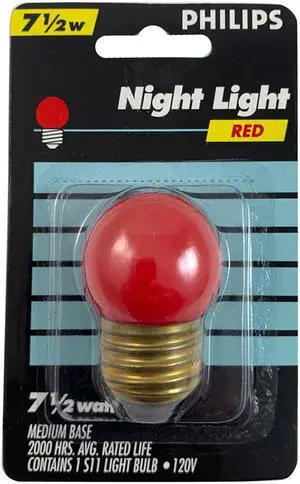Philips 7.5w S11 Red Incandescent Night Light Bulb - E26 Base