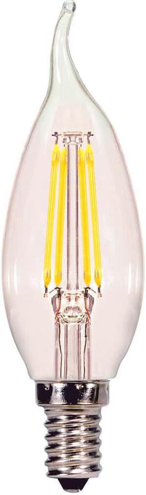 Satco 4w CA11 Flame LED Filament E12 Candelabra base 350Lm 2700K Dimmable Bulb