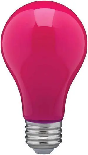 8W A19 LED Ceramic Pink Medium base 360 deg. beam spread 120V