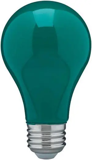 8W A19 LED Ceramic Green Medium base 360 deg. beam spread 120V