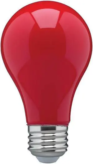 8W A19 LED Ceramic Red Medium base 360 deg. beam spread 120V