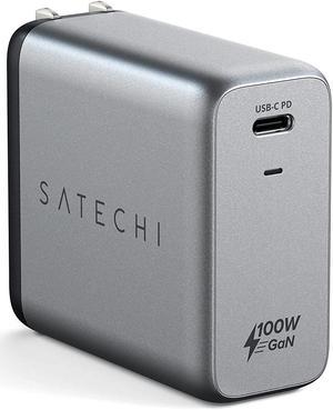 Satechi 100W USB-C PD Wall Charger – Powerful GaN Tech – Compatible with 2020/2019 MacBook Pro, 2020/2018 MacBook Air, 2021 iPad Pro M1, 2020/2018 iPad Pro, 2020/2018 iPad Air (US)