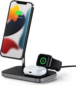 Satechi 3-in-1 Magnetic Wireless Charging Stand – Power Adapter Not Included – Compatible with iPhone 13 Pro Max/13 Pro/13 Mini/13, Apple Watch Series 7/6/5/4/3/2/1, AirPods Pro