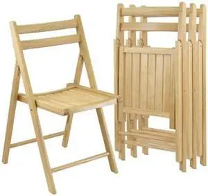 Natural Folding Chairs (Set of 4) by Winsome Wood