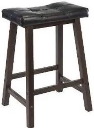 Black Cushion Counter Stool (Walnut) by Winsome Wood