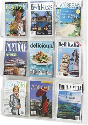 Safco Reveal Clear Literature Displays Nine Compartments 30w x 2d x 36-3/4h
