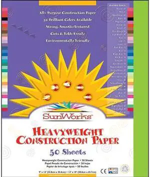 Construction Paper, 58lb, 12 x 18, Bright Green, 50/Pack 9607