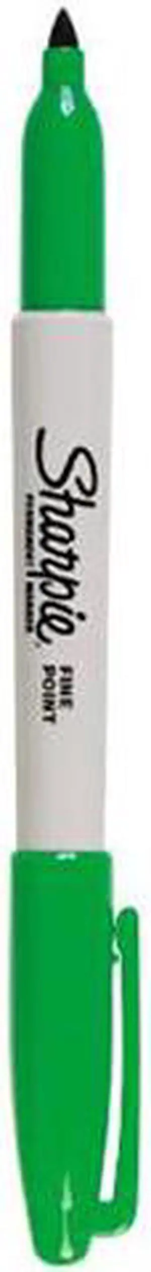 Sharpie Fine Bullet Tip Permanent Marker, Green, Dozen 30004