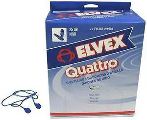 DELTA PLUS EP-411 Quattro(TM) Reusable Rubber Vinyl Ear Plugs, Flanged Shape,