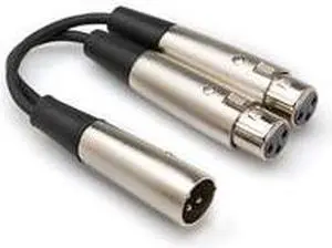 18" Y Cable Dual XLR3F To XLR Male