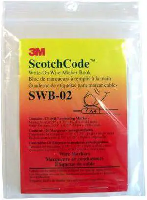 ScotchCode™ Write On Wire Marker Book - 0.5" x 0.5" Write on Area