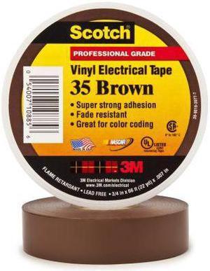 3M - 351/2X20 - Scotch? Vinyl Electrical Color Coding Tape 35-Brown-1/2, 1/2 in x 20 ft