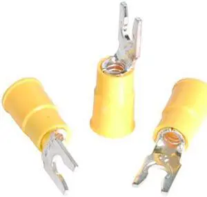 3M LFV14-10 Fork Terminal, #10 Stud Size, 14 AWG, 1,000 V, Vinyl Insulated,