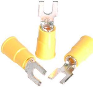 3M BFV14-6Q 16-14 AWG Vinyl Block Fork Terminal #6 Stud PK25