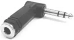 Adapter 1/4 Stereo (F) to RT Angle 1/4 Stereo (M) Cable Adapter