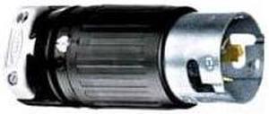 HUBBELL WIRING DEVICE-KELLEMS CS6365C 50A Twist-Lock Plug 3P 4W 125/250VAC BK/WT