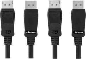 Nixeus (2-Pack) VESA Certified DisplayPort™ 1.4 HBR3 Cable (10 ft) - Supports HDR Gaming Monitors, FreeSync™, G-Sync™, 4K 144Hz, 8K 60Hz and up to 360Hz Ultra High Refresh Rate