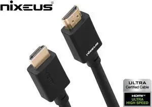 Nixeus Ultra High Speed HDMI Certified Cable (6.5 ft) – Certified by HDMI to Support HDMI 2.1 Features, 48Gbps, Dynamic HDR, 4K 120Hz/144Hz, 5K 120Hz/144Hz, 8K 120Hz, and 10K 120Hz