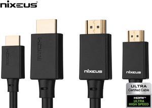 Nixeus (2-Pack) Ultra High Speed HDMI Certified Cable (6.5 ft) – Certified by HDMI to Support HDMI 2.1 Features, 48Gbps, Dynamic HDR, 4K 120Hz/144Hz, 5K 120Hz/144Hz, 8K 120Hz, and 10K 120Hz