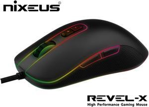 Nixeus REVEL-X Gaming Mouse with PixArt PMW 3370 Gaming Grade Flawless Optical 19000 DPI Sensor - (Matte Black)
