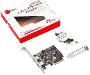 SIIG USB 3.1 2 Port PCIe Host Adapter Type A JU-P20912-S2